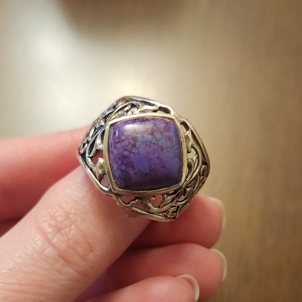 Purple Turquoise Sterling Silver Ring